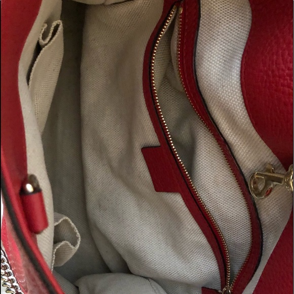 GUCCI Red Soho Leather Bag. AUTHENTIC - Picture 2 of 4
